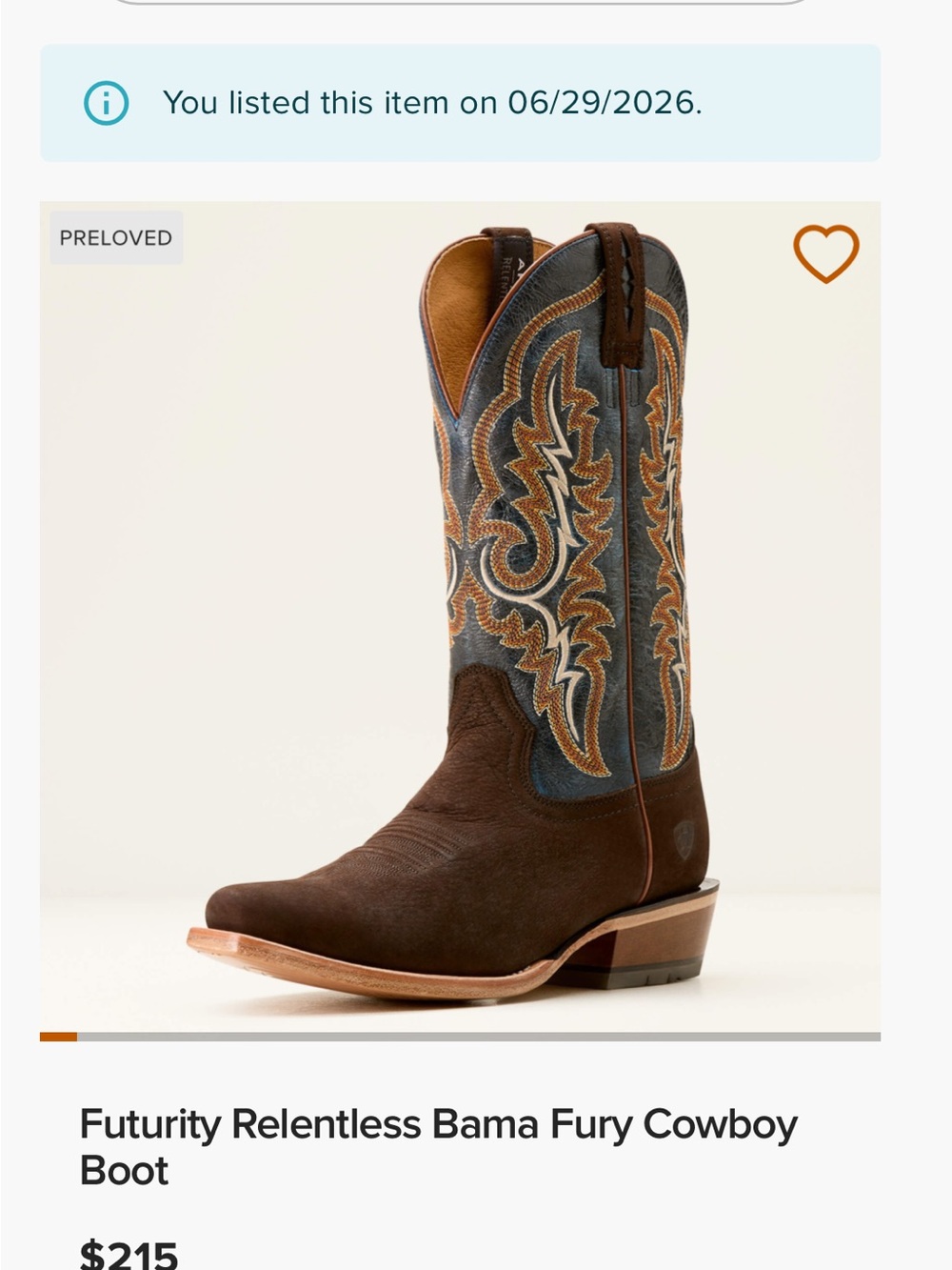 Ariat Futurity Relentless bama cowboy boots - Picture 7 of 7